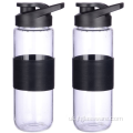 Індивідуальний дизайн скляної пляшки для води з чорною кришкою